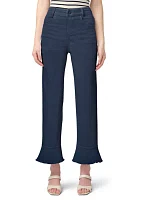 Women's Ruffle Hem Denim Skimmer Pants