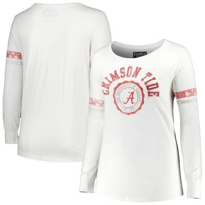 Alabama Crimson Tide NCAA Contrast Stripe Scoop Neck Long Sleeve T-Shirt
