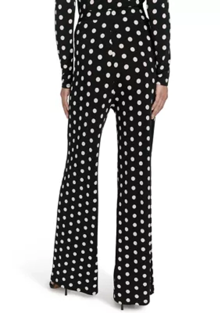 Women's Dot Print Wide Leg Pants