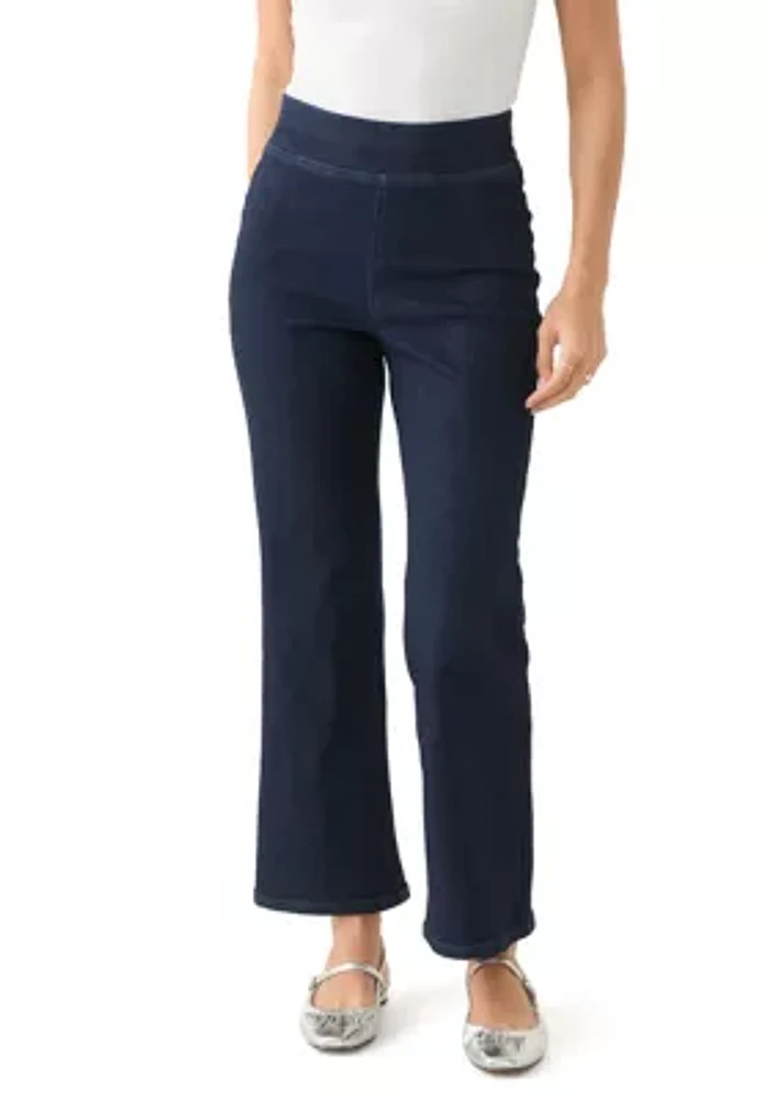 Petite Wide Leg Pull On Super Stretch Pants