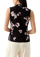 Petite Sleeveless Triple Pleat Top