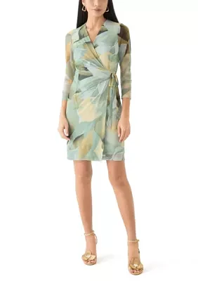 Petite Long Sleeve Wrap Dress