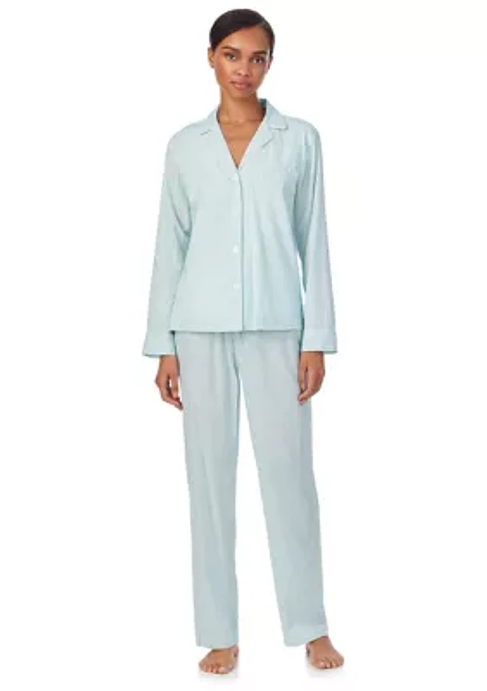 Long Sleeve Notch Collar Pant Pajama Set