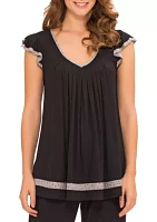 Plus Flutter Sleeve Top