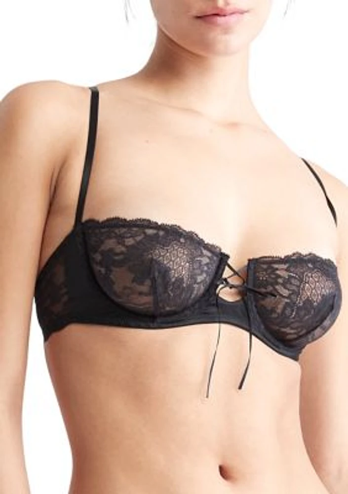 Black Bridal Unlined Balconette Bra