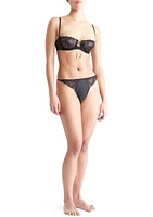 Black Bridal Unlined Balconette Bra