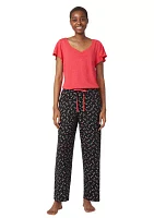 Cherry Printed Long Pajama Pants