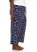 Plus Sleepwell Printed Knit Capri Pajama Pants with Temperature Regulating Technology