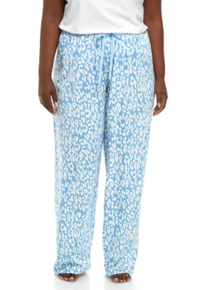 Plus Sleepwell Printed Knit Pajama Pants with Temperature Regulating Technology