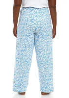 Plus Sleepwell Printed Knit Pajama Pants with Temperature Regulating Technology