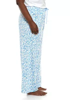 Plus Sleepwell Printed Knit Pajama Pants with Temperature Regulating Technology