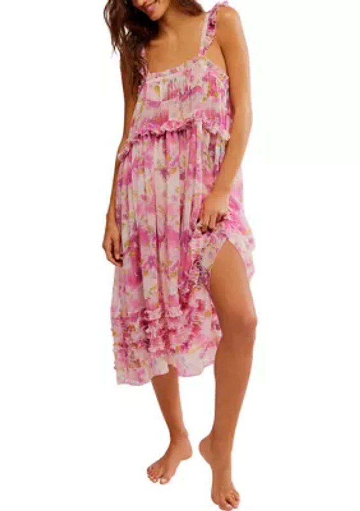 Moon Phase Printed Midi Dress