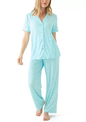 Folded Lush Notch Pajama Set
