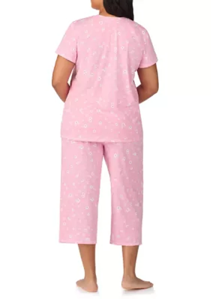 Plus Short Sleeve Top and Pant Set