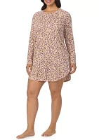 Plus Printed Sweater Knit Sleep Shirt