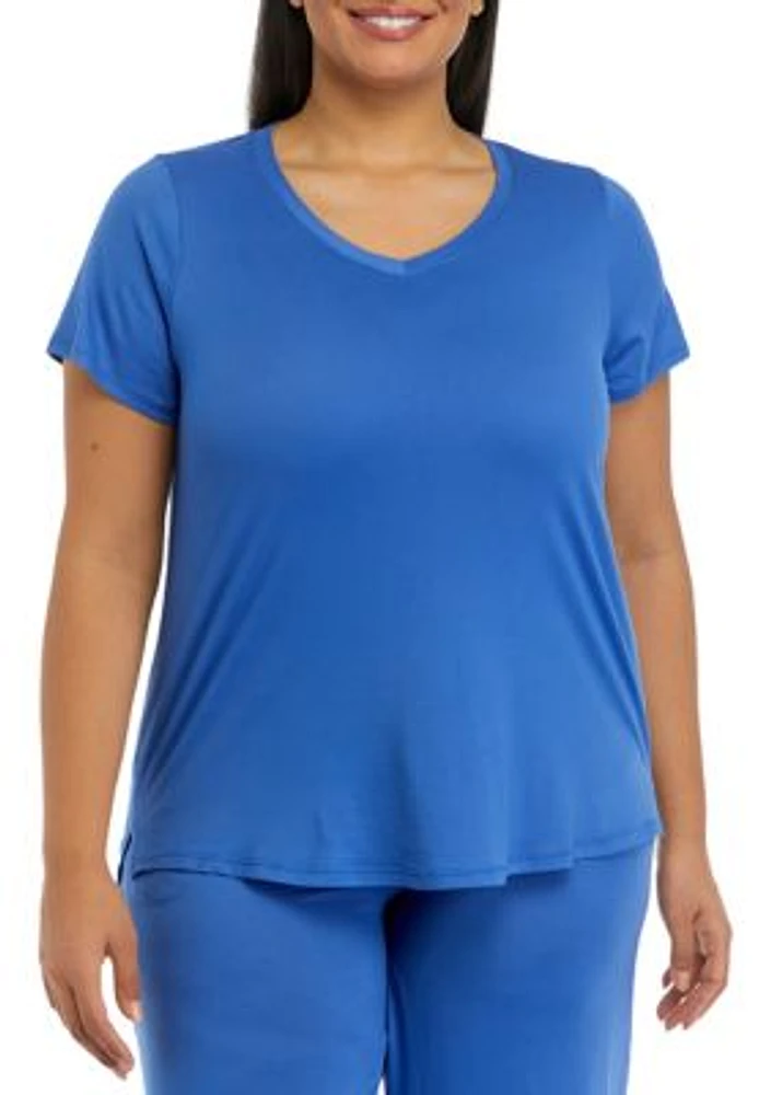Plus Luxe Knit Short Sleeve Sleep T-Shirt