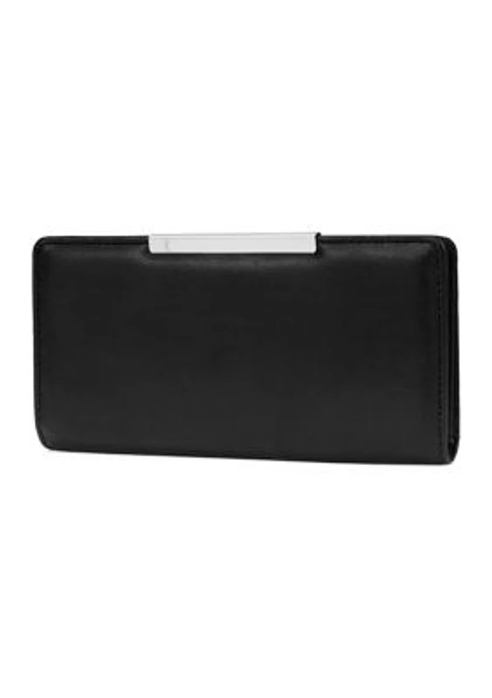 Better Than Leather Slim Clutch with Minibar