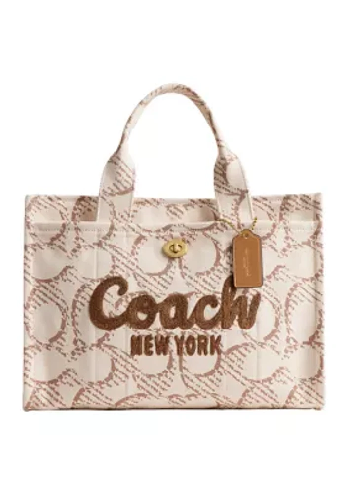 Signature C Printed Canvas Cargo Tote Bag
