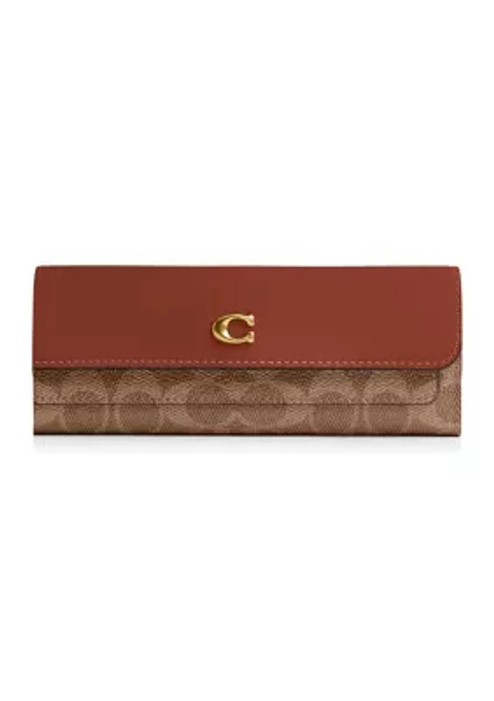 Mila Long Flap Wallet in Signature Canvas