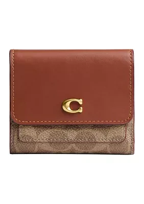 MIla Small Flap Wallet in Signature Canvas 