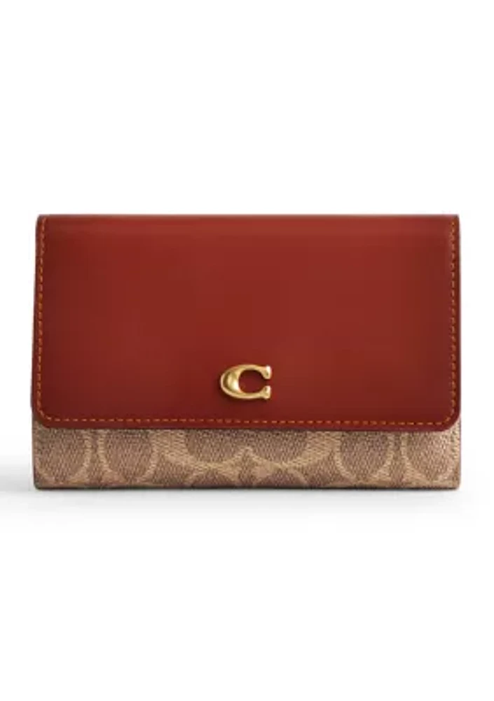   Coated Canvas Signature Essential Medium Flap Wallet 