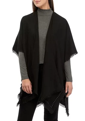 Women's Solid Basketweave Topper with Studs