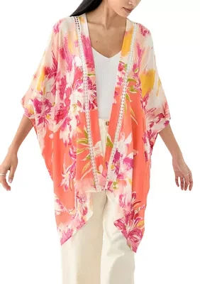 Women's Floral Ikat Printed Topper