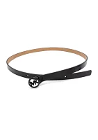 Logo Charm Skinny Belt