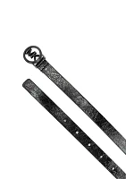 Logo Charm Skinny Belt
