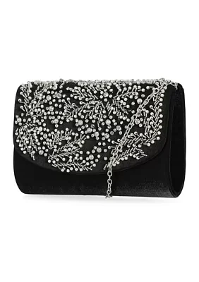 Linda - Handcrafted Stone & Pearl Clutch