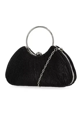 Josette - Pleated Metallic Ring Handle Bag