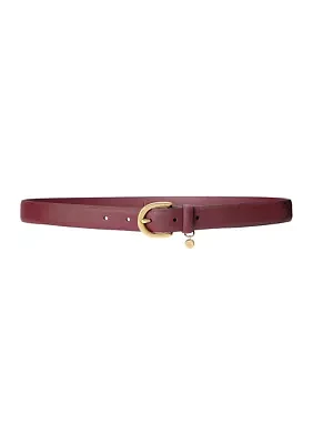 Charm Saffiano Leather Belt