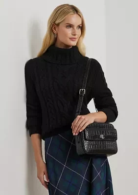 Croc-Embossed Medium Marcy Camera Bag