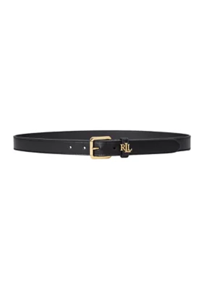 Logo Keeper Leather Skinny Belt