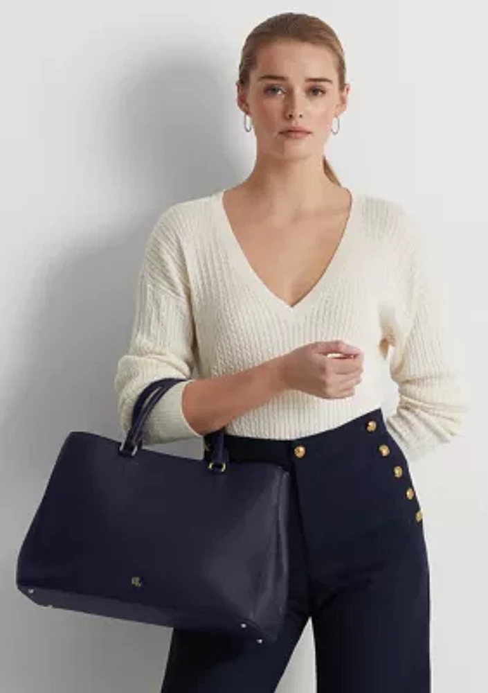 Crosshatch Leather Large Hanna Satchel