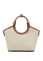 Small Tote with Detachable Strap and Tile Lion Pouch