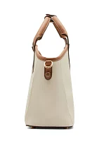 Small Tote with Detachable Strap and Tile Lion Pouch
