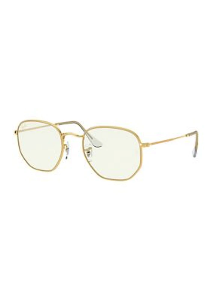 RB3548 Hexagonal Blue-Light Clear Sunglasses