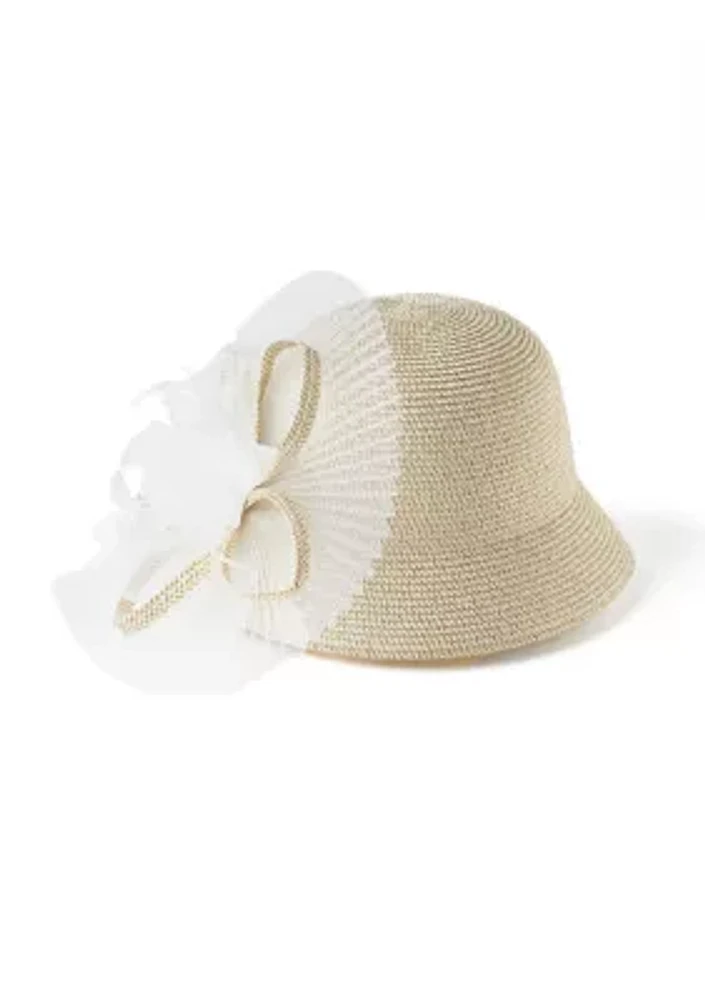 Metallic Braid Cloche Hat