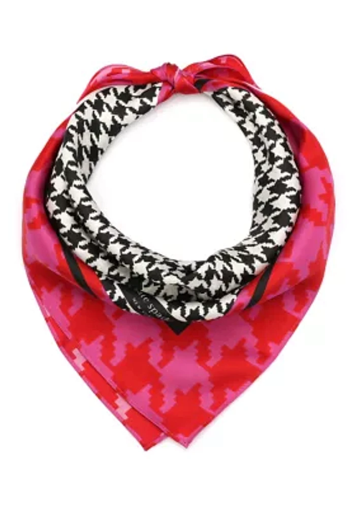 Houndstooth Silk Bandana Scarf
