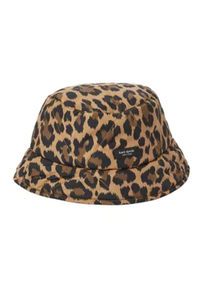 Classic Leopard Print Quilted Bucket Hat