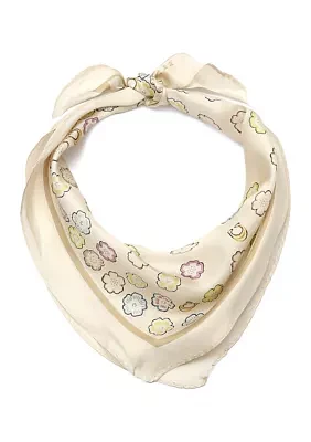 Tea Rose Printed Silk Diamond Scarf