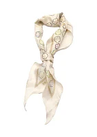 Tea Rose Printed Silk Diamond Scarf