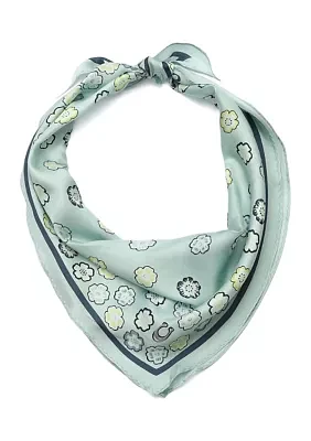 Tea Rose Printed Silk Diamond Scarf 