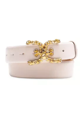 Ornate Double-E Logo Plaque Buckle Belt