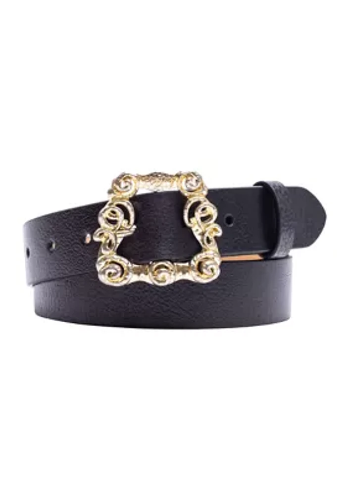 Ornate Centerbar Statement Buckle Fashion Belt