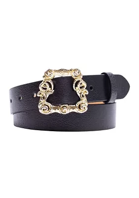 Ornate Centerbar Statement Buckle Fashion Belt