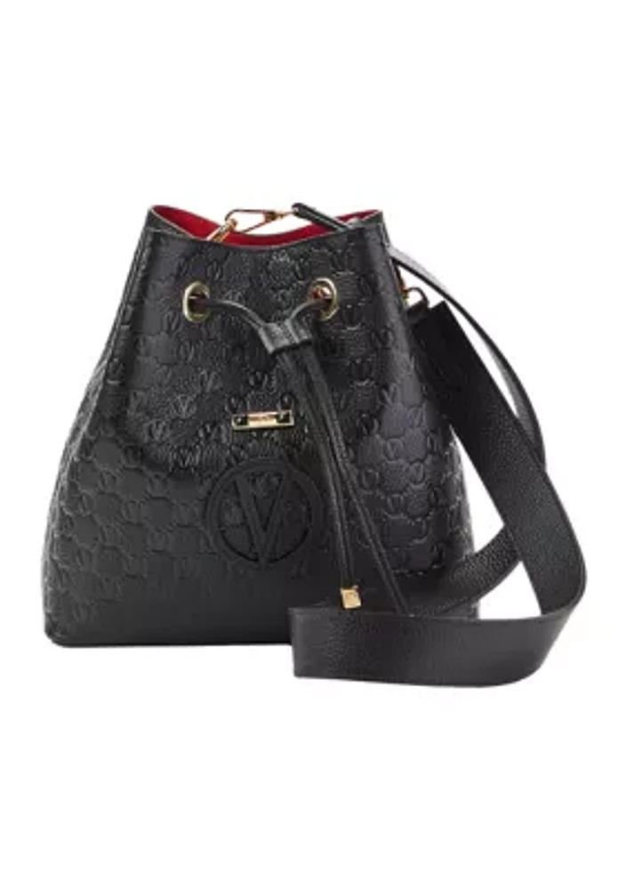 Karl Medallion Drawstring Bucket Bag
