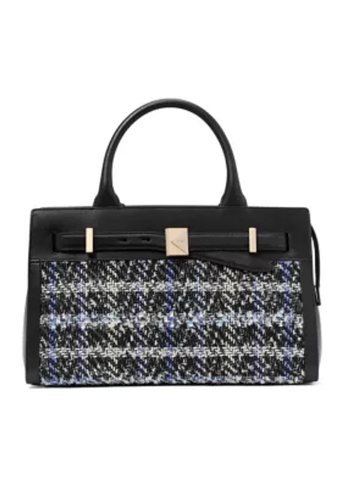Tribeca Plaid Tweed Satchel