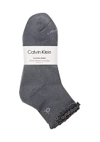 Cushion Ruffle Quarter Socks - 3 Pack